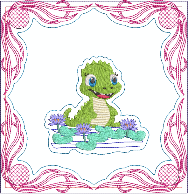 Aussie Girl Quilt Crocodile and Water Lillies